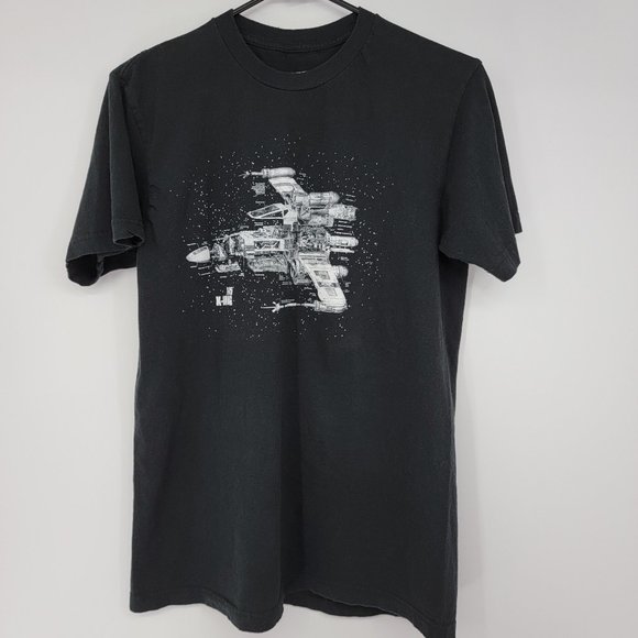Star Wars Crew Neck T-Shirt X Wing T-65 Graphic Tee Men's Medium